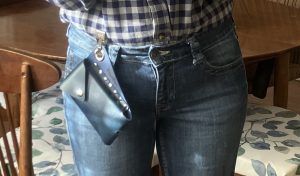 ExxoPok phone pouch with the angle-of-dangle